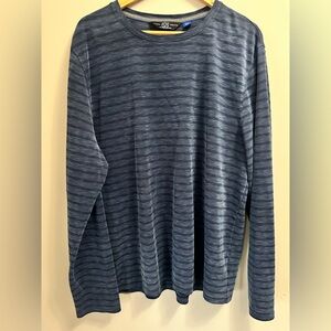 Joseph Abboud Men's Long Sleeve Gray Striped Tee